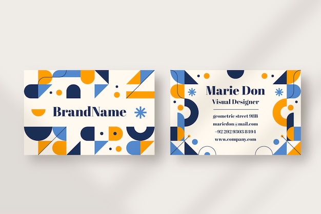 Vector flat design geometric business card