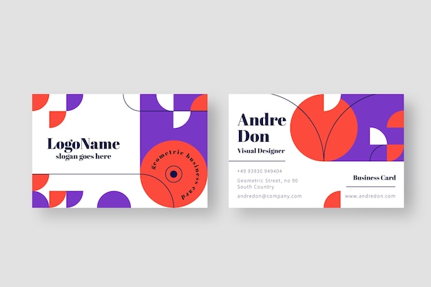 Flat design geometric business card