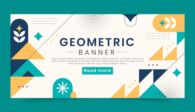 Flat design geometric horizontal banner