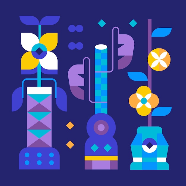 Flat design geometric illustration