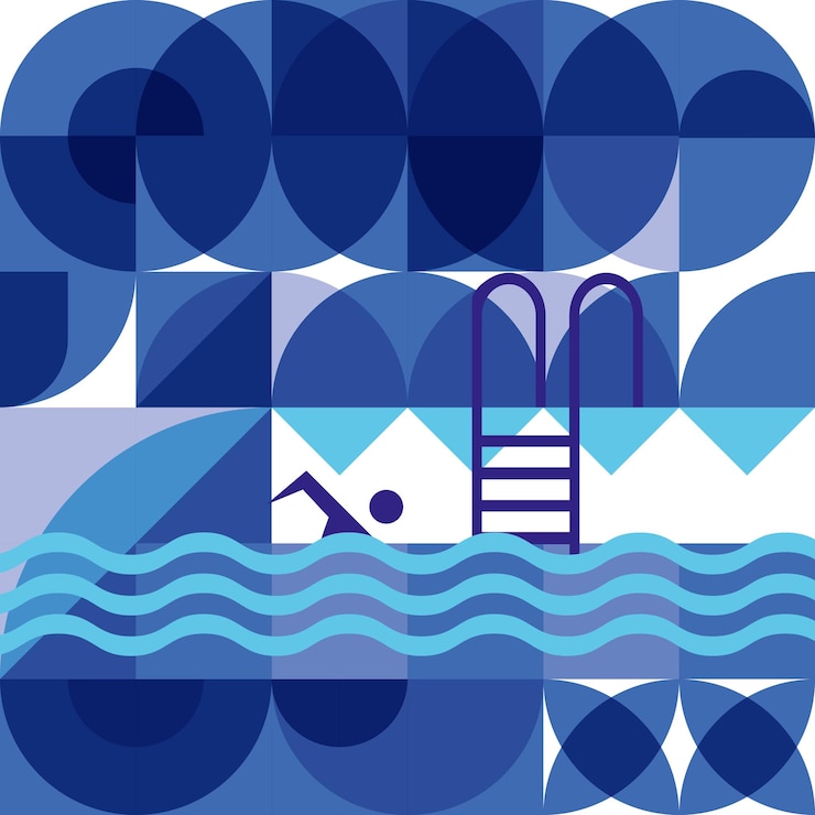 Vector flat design geometric and mosaic pattern