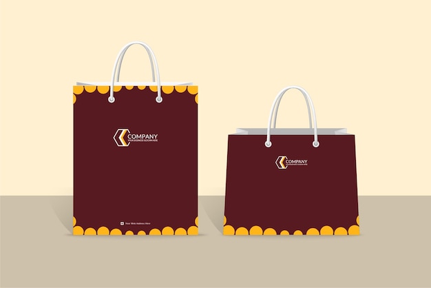 Flat design geometric shopping bag template