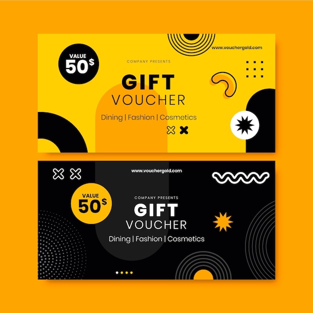 flat design gift voucher banners