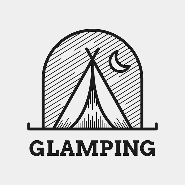 Flat design glamping logo