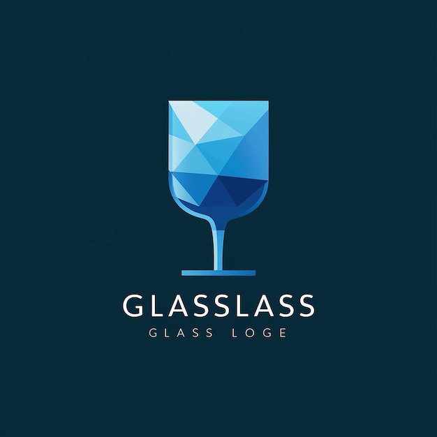 Flat design glass logo template