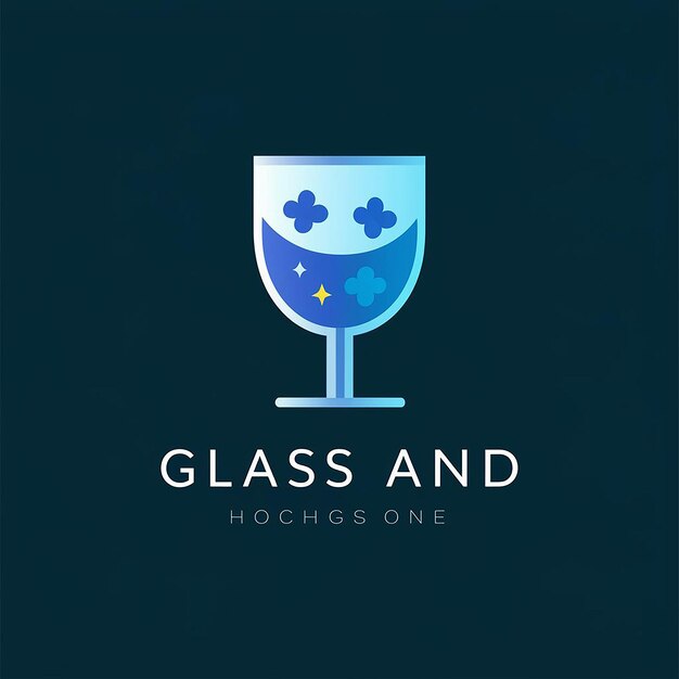 Flat design glass logo template