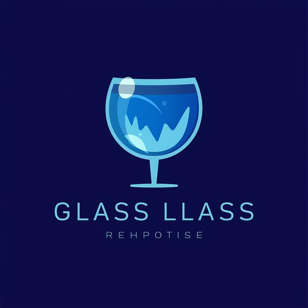 Flat design glass logo template