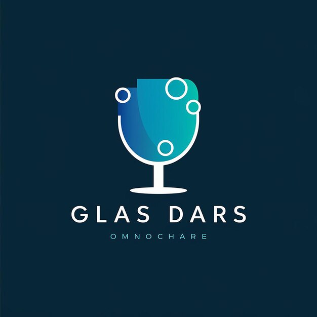 Flat design glass logo template