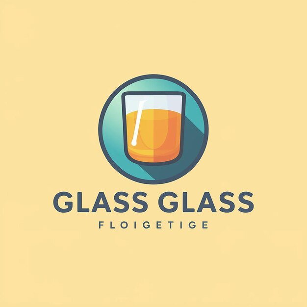 Flat design glass logo template