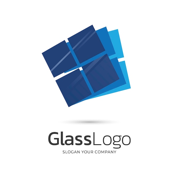 Flat design glass logo template