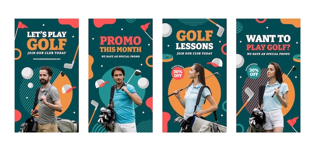 Flat design golf club template