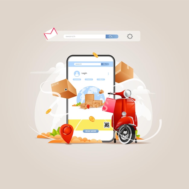 flat design Goods delivery app