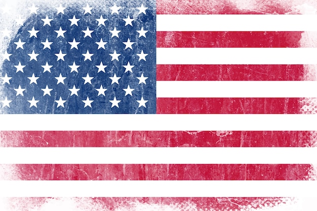 Vector flat design grunge american flag