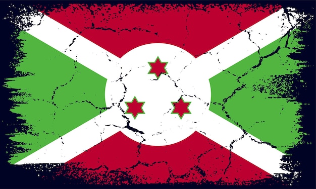 Flat Design Grunge Burundi Flag Background