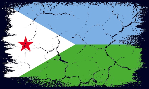 Flat Design Grunge Djibouti Flag Background