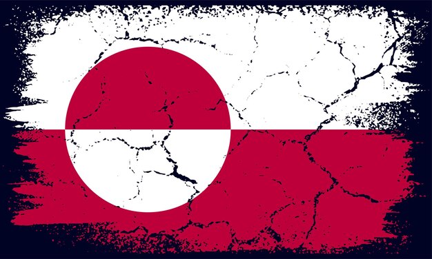 Flat Design Grunge Greenland Flag Background