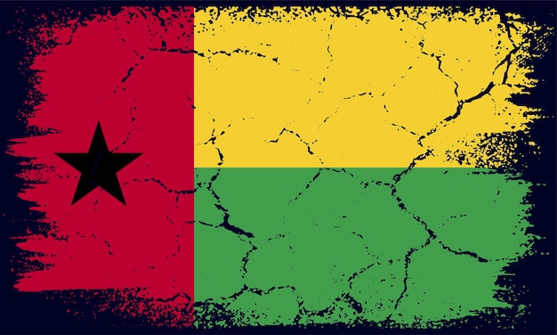 Flat Design Grunge Guinea Bissau Flag Background