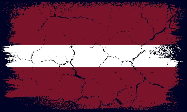 Flat Design Grunge Latvia Flag Background