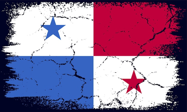 Flat Design Grunge Panama Flag Background