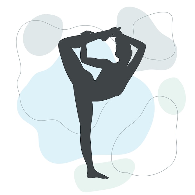 Vector flat design gymnast silhouette illustration