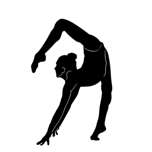 Силуэт гимнастки в плоском дизайне