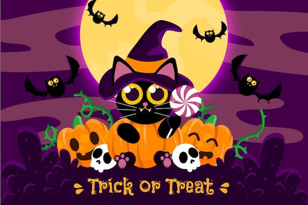 Flat design halloween background