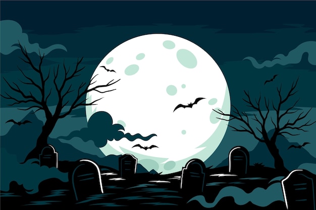 Flat design halloween background