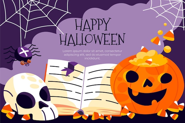 Flat design halloween background