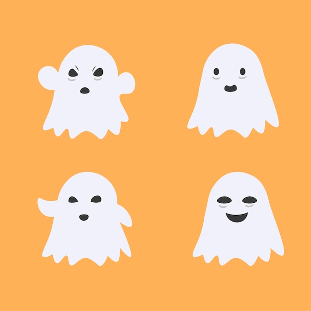 Design piatto di fantasmi o mostri di halloween