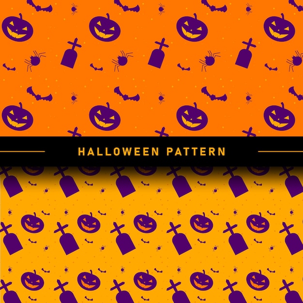 Collezione di pattern di halloween design piatto