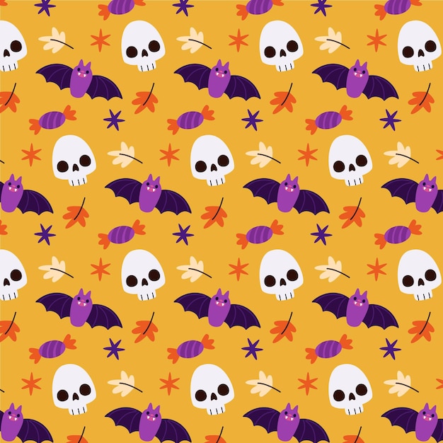 Flat design halloween pattern