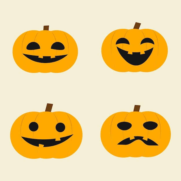 flat design of halloween pumpkin collection