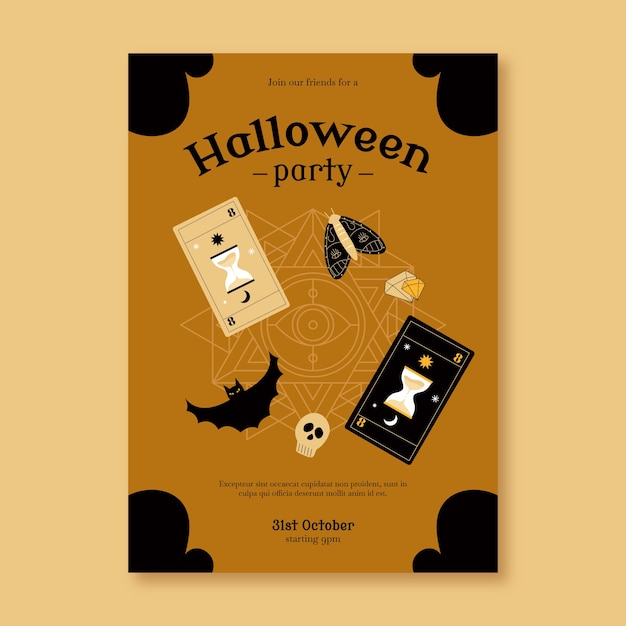 Flat design halloween template