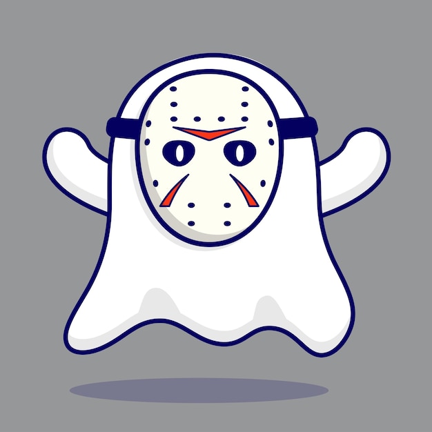 flat design Hand drawn flat halloween ghost illustration