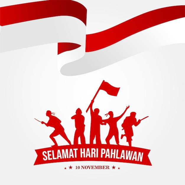 Flat Design Hand Drawn Pahlawan Day Background