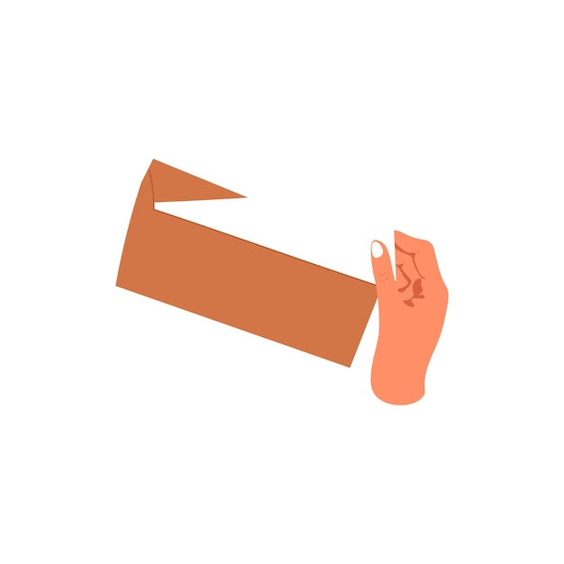 flat design hand opening a letter