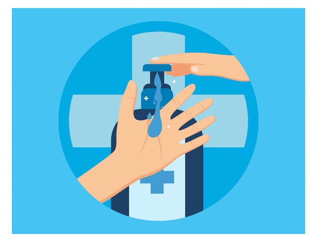 Vector flat design of hand sanitizer