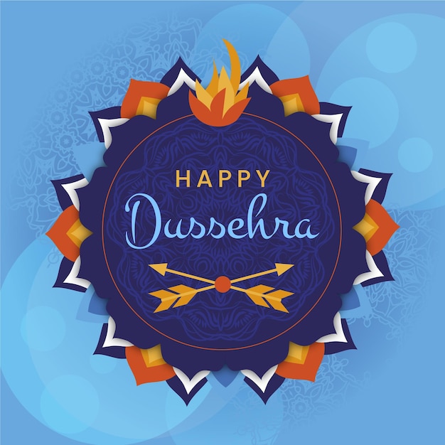 Flat design happy dussehra