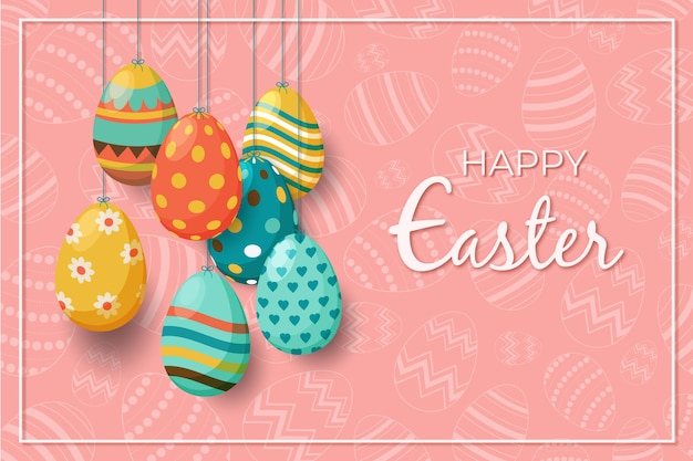 Flat design happy easter day