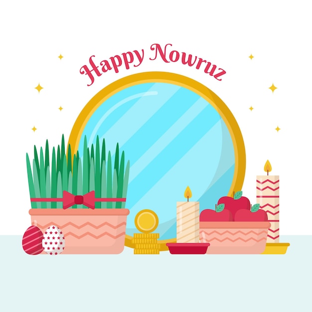 벡터 평면 디자인 행복한 nowruz