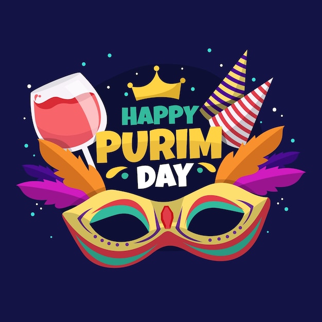 Design piatto felice giorno di purim