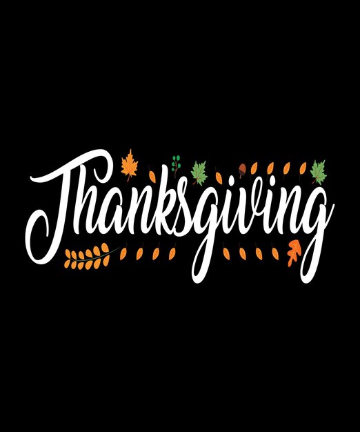 Vector flat design happy thanksgiving concept with lettering thanksgiving calligraphy design