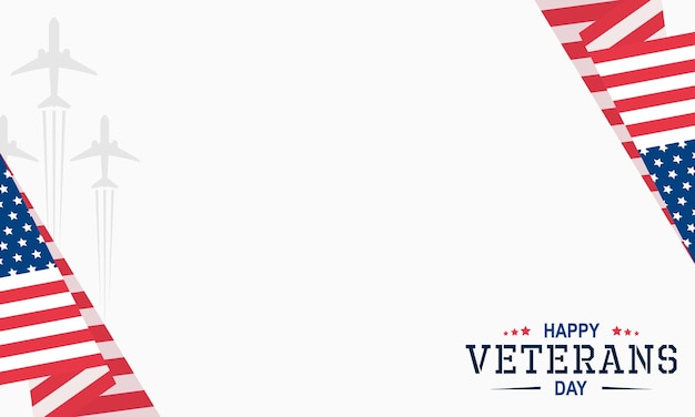 Flat Design Happy Veterans Day Copy Space Background