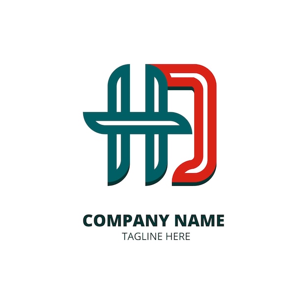 Logo monogramma hd design piatto