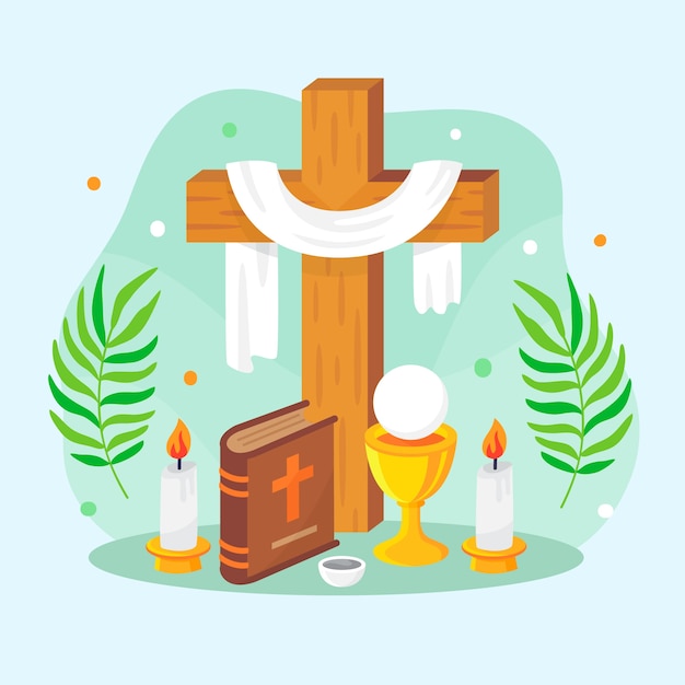 Vector flat design holy week concept