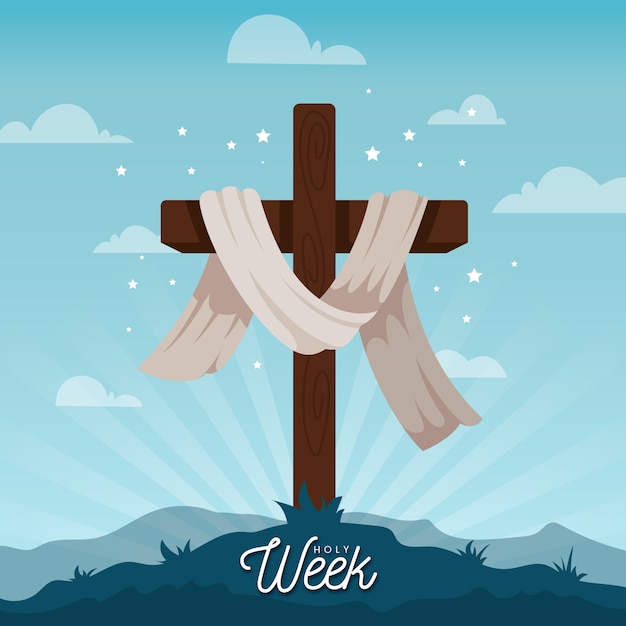 Flat design holy week concept