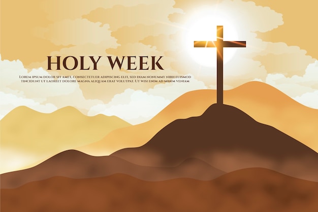 Flat design holy week concept