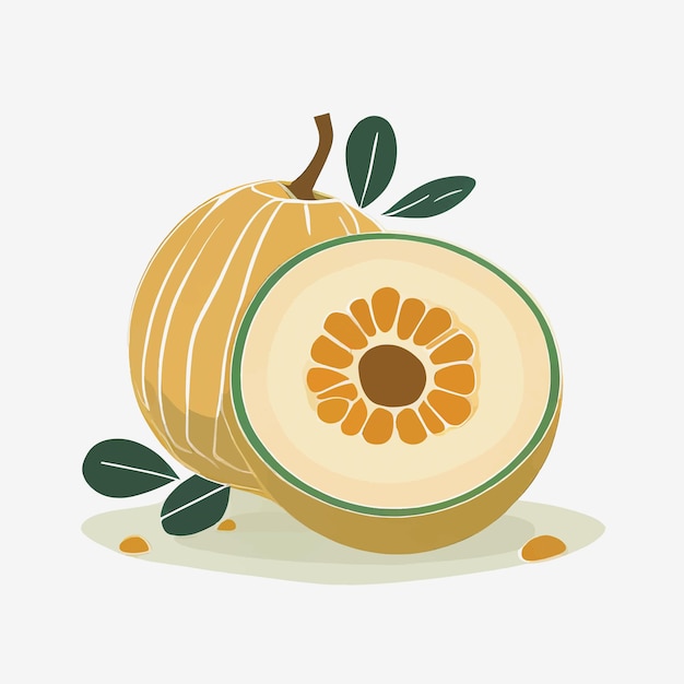 Vector flat design honeydew icon on a white background