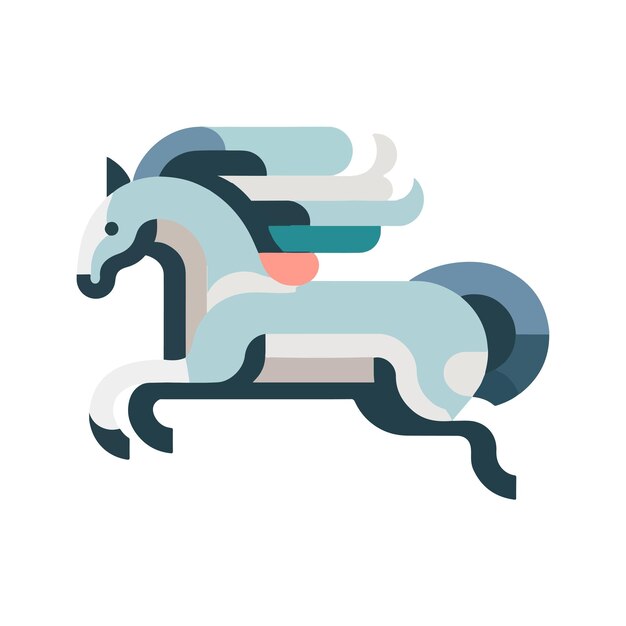 Vector flat design horse geometric illustration