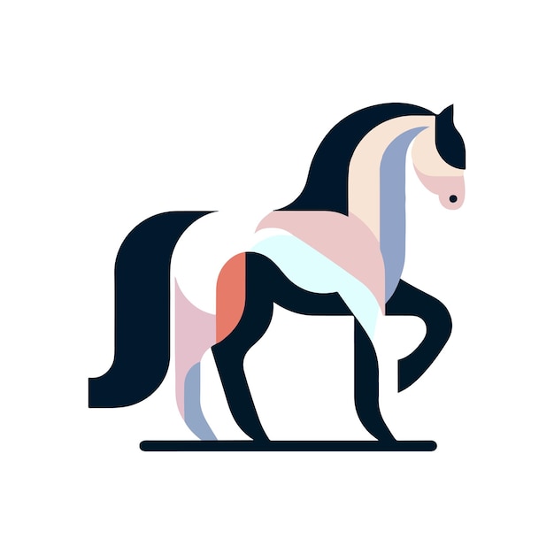 Vector flat design horse illustration